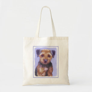 Border Terrier Painting - Cute Original Dog Art Tote Bag