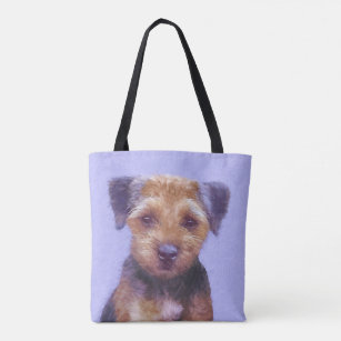 Border Terrier Painting - Cute Original Dog Art Tote Bag