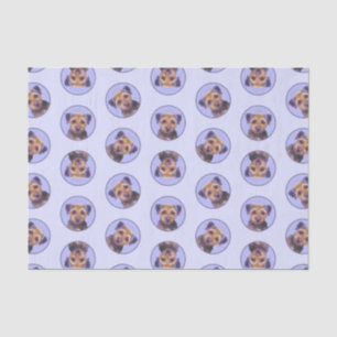 Border Terrier Painting Cute Original Pet Dog Art Tissue Paper