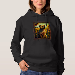 Border Terrier Painting Sunflower Flower Mom Women Hoodie