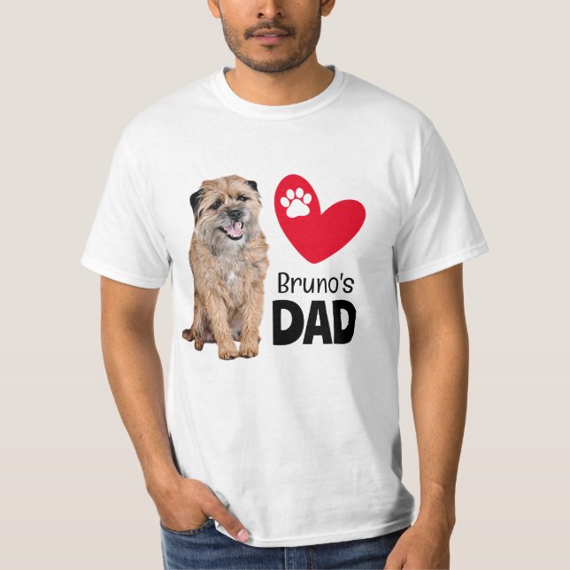 Border Terrier Personalised Dad T-Shirt (Front)
