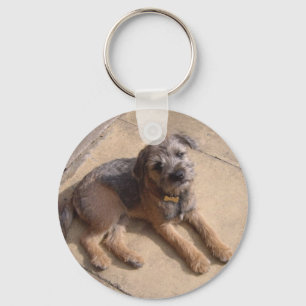 Border Terrier Puppy Key Ring