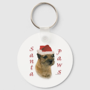 Border Terrier Santa Paws Key Ring