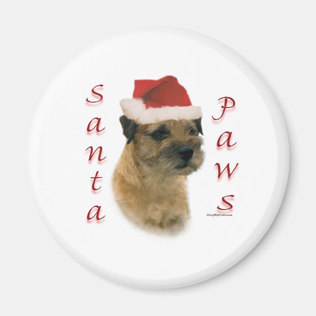 Border Terrier Santa Paws Magnet (Front)