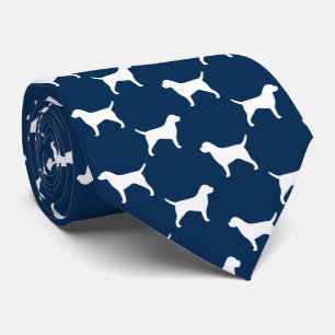 Border Terrier Silhouettes Pattern Dog Lover Tie