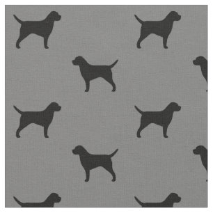 Border Terrier Silhouettes Pattern Fabric