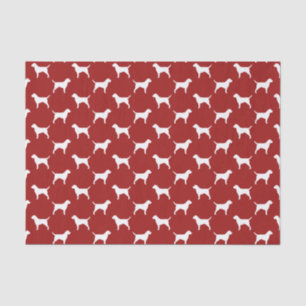 Border Terrier Silhouettes Pattern Red Tissue Paper