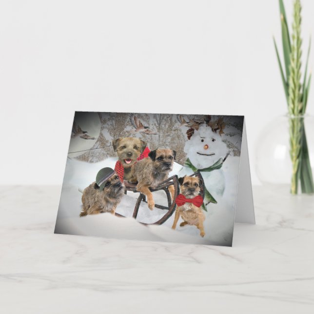 Border Terrier Tis The Season Holiday Card (Front)