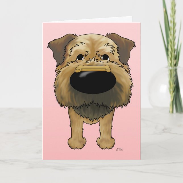 Border Terrier Valentines Card (Front)
