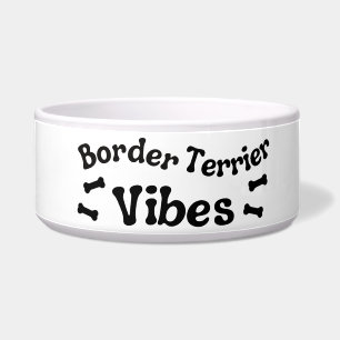 Border Terrier Vibes Ceramic Dog Bowl