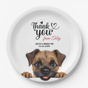 Border Terrier Wedding Reception Paper Plate