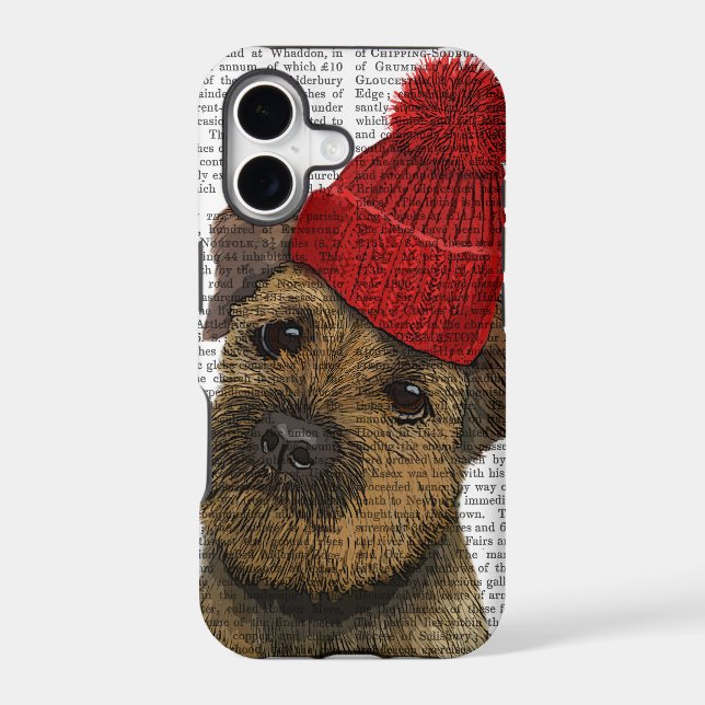 Border Terrier with Red Bobble Hat 3 (Back)
