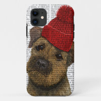 Border Terrier with Red Bobble Hat 3