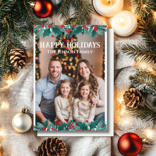 Border Wreath Photo Christmas Card