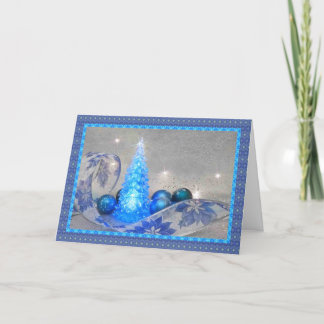 Bordered Blue Tree Card