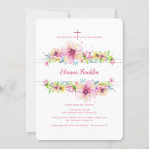 Bordered Floral Religious Invitation