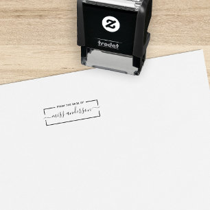 Bordered From The Desk Of Teacher Script Name Self-inking Stamp