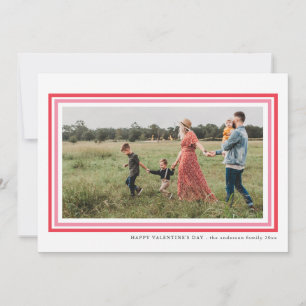 Bordered Love White Valentine's day Photo Holiday Card