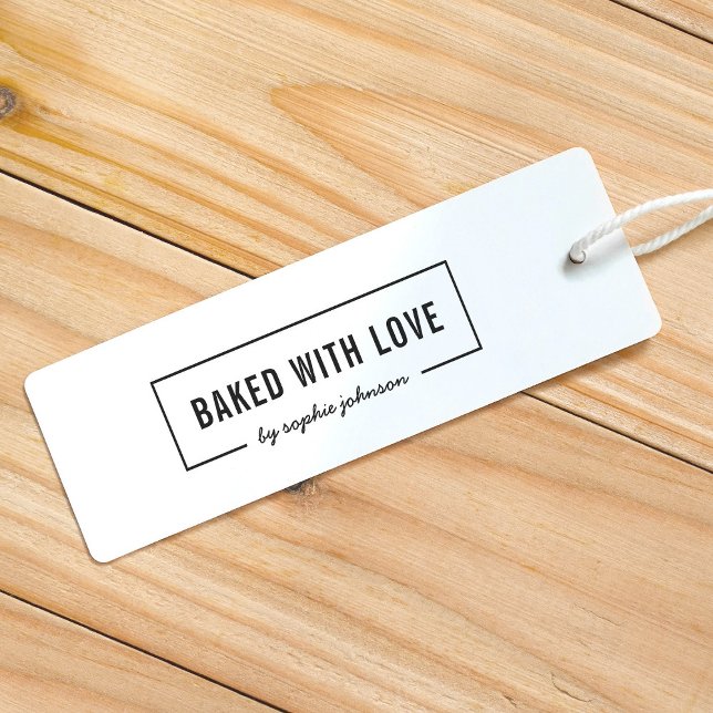 Bordered Modern Bold & Script Name Baked with Love Self-inking Stamp (Creator Uploaded)
