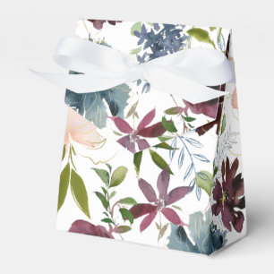 Bordo and Navy Floral Wedding Favour Box