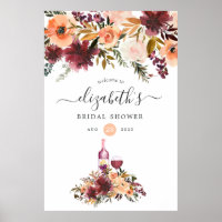 Bordo Peach Wine Tasting Bridal Shower Welcome