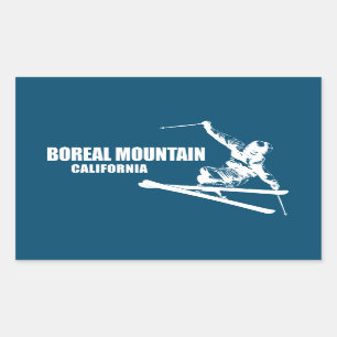 Boreal Mountain California Skier Rectangular Sticker