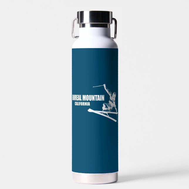 Boreal Mountain California Skier Water Bottle (Front)