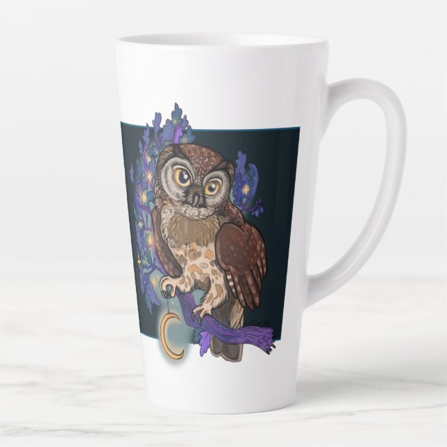 Boreal Night Tree Owl  Latte Mug (Right)