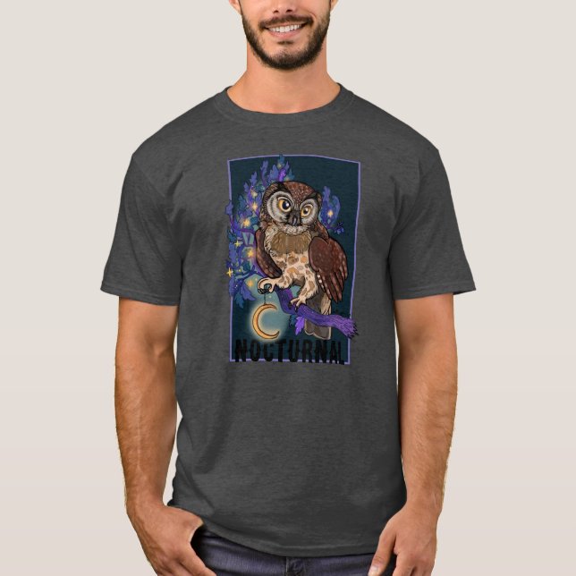 Boreal Night Tree Owl Noctural  T-Shirt (Front)