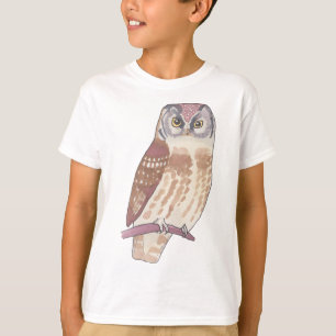 Boreal Owl bird species watercolor art T-Shirt
