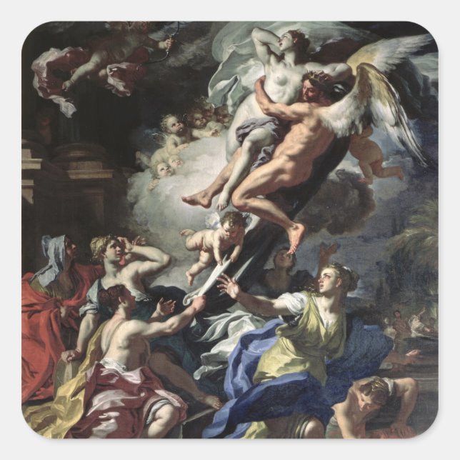 Boreas abducting Oreithyia Square Sticker (Front)