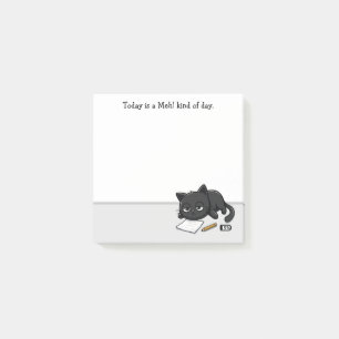 Bored Black Cat, Meh! Kind Of Day Post-it Notes