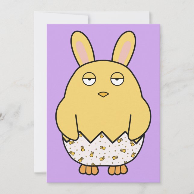 Bored Bunny Chick Invitation (Front)