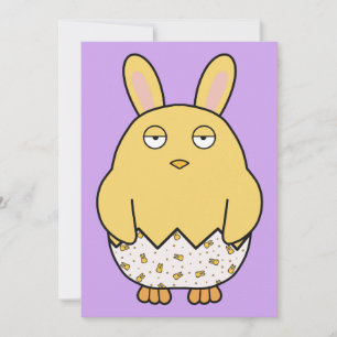 Bored Bunny Chick Invitation