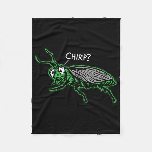 Bored Cricket Chirping chirp' Funny Boring Sarcasm Fleece Blanket (Front)