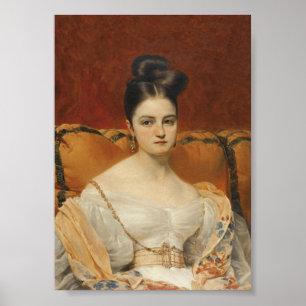 Bored Young Woman, Vintage Portrait Poster