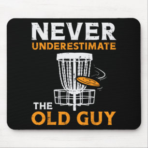 Boredkoalas Never Underestimate Old Guy Disc Golf Mouse Pad