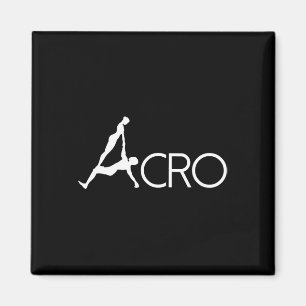 Boredkoalas Yoga Acro Dance Art White Outline Acro Magnet