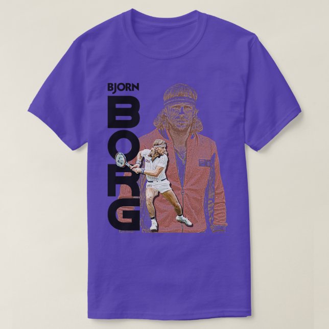 Borg Retro Tennis Icon Tribute T-Shirt (Design Front)