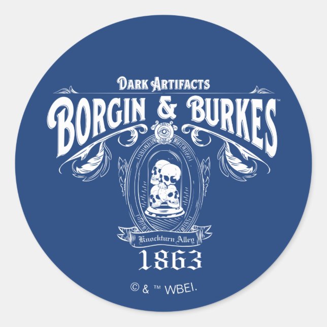 BORGIN & BURKES™ Dark Artefacts Store Graphic Classic Round Sticker (Front)