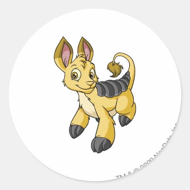 Bori Yellow Classic Round Sticker (Front)