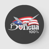 Boricua 100% Puerto Rico Clock