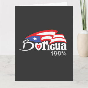 Boricua 100%  Puerto Rico Folded Greeting Card