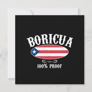 Boricua 100% Puerto Rico Greeting Card (FLAT)