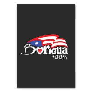 Boricua 100% Puerto Rico Table Card