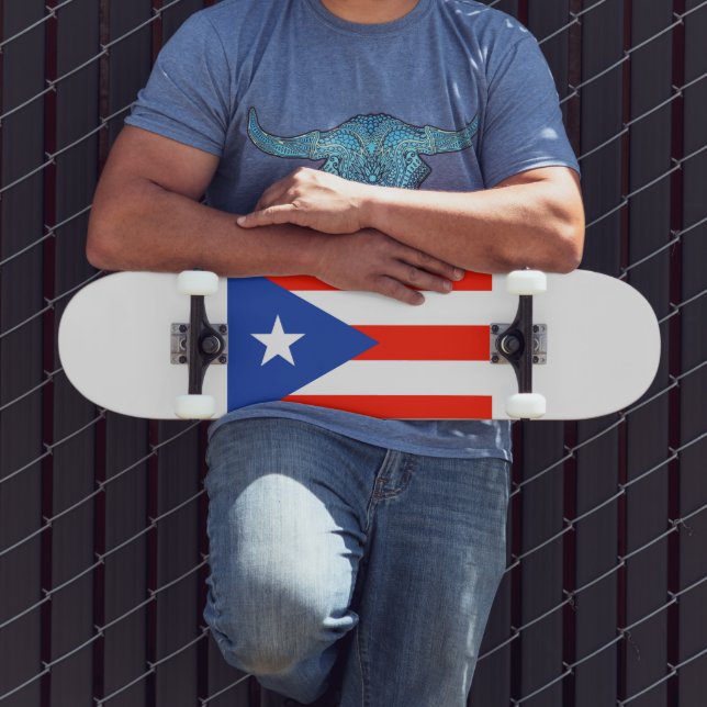 Boricua Bandera Flag of Puerto Rico 4Hector Skateboard (Outdoor 3)