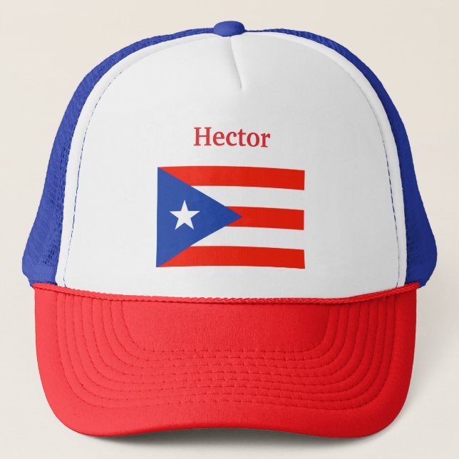 Boricua Banderas Puerto Rican Flag 4Hector Trucker Hat (Front)