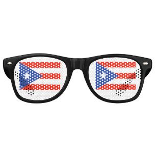 Boricua Banderas Puerto Rican Flags 4Sophia Retro Sunglasses