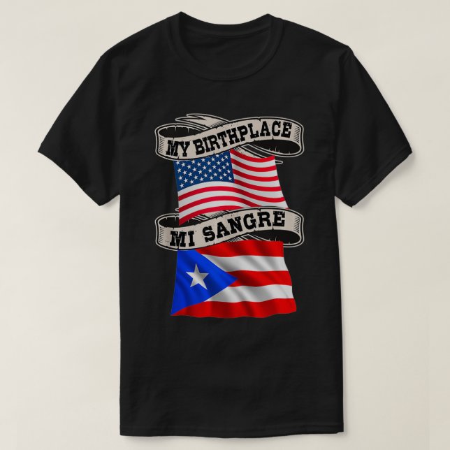 Boricua Blood Birthplace Sangre Puerto Rican Ameri T-Shirt (Design Front)