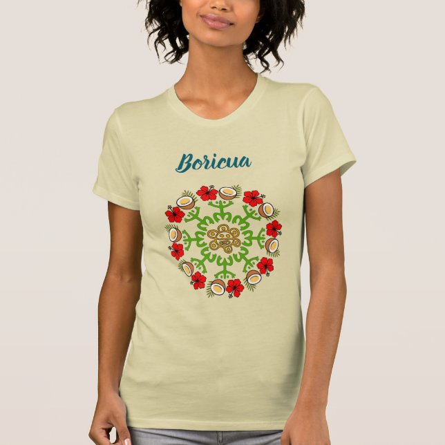 Boricua Coconut Flamboyan Wreath t-shirt (Front)